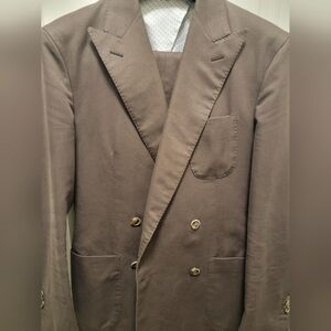 Suitsupply Brown Double-Breasted Suit